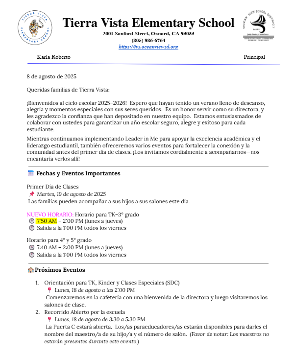 Carta de la directora pagina 1